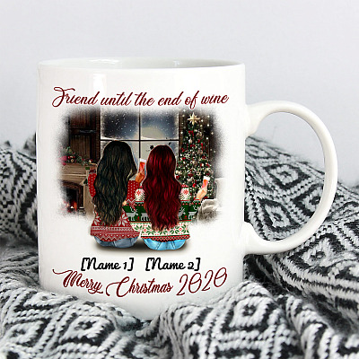 Alternative view of Personalized Friends Until the End of Wine Gift for Best Friends Ceramic Coffee Mug - Water Bottle