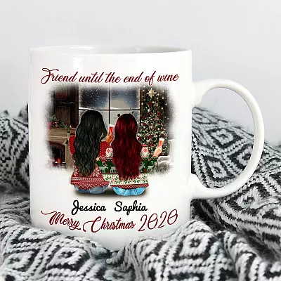 Personalized Friends Until the End of Wine Gift for Best Friends Ceramic Coffee Mug - Water Bottle