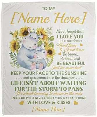 Personalized To My Daughter Blanket, White, Cozy Plush Fleece Blanket - 50x60