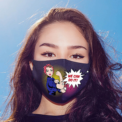 Alternative view of We Can Do It Washable Reusable Custom Printed Cloth Face Mask Cover
