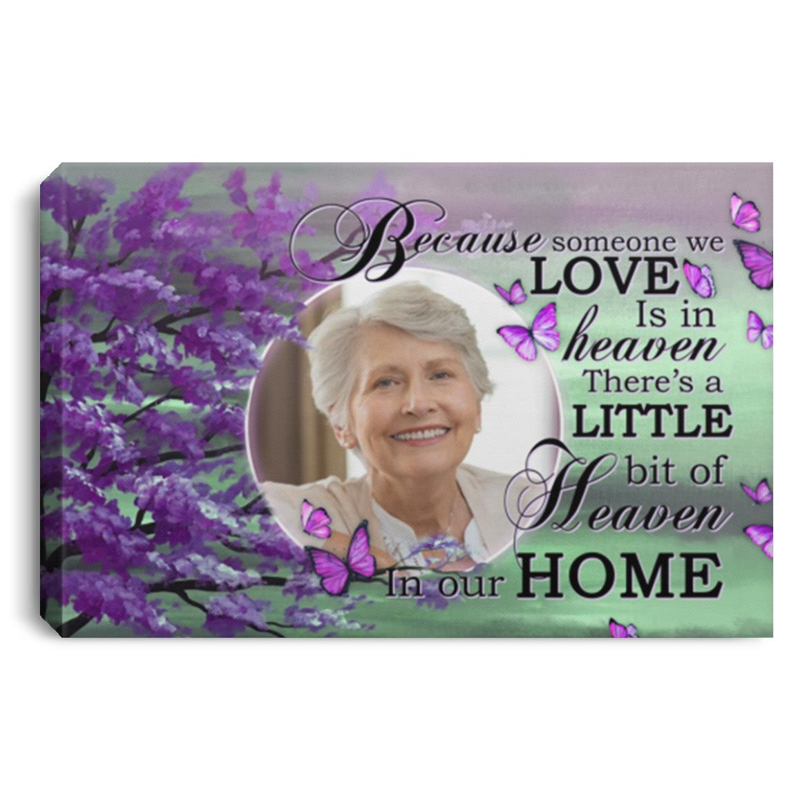 Personalized Photo Because Someone Canvas, White, 0.75'' Framed Canvas