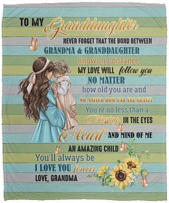 Granddaughter Blanket, White, Cozy Plush Fleece Blanket - 50x60