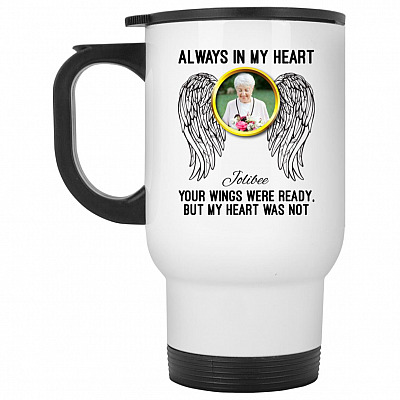 14 oz. White Travel Mug