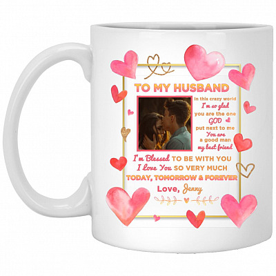 Personalized Photo Wife to My Husband Mug, White, 11 oz. White Mug