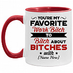 Personalized You're My Favorite, White/Red, 11 oz. Accent Mug