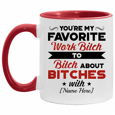 Personalized You're My Favorite, White/Red, 11 oz. Accent Mug