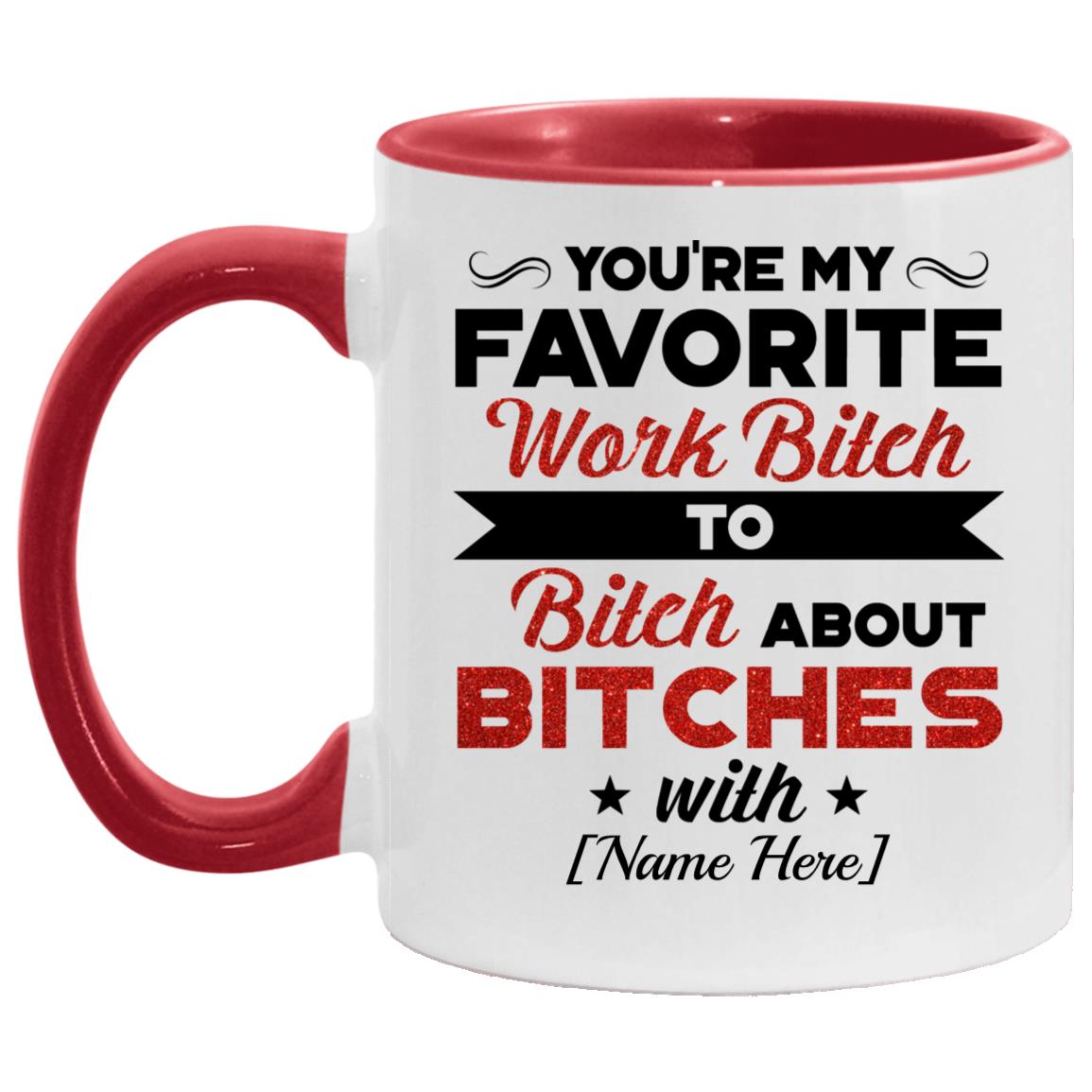 Personalized You're My Favorite, White/Red, 11 oz. Accent Mug