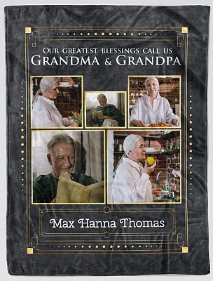 Alternative view of Personalized Photo Our Greatest Blessings Call Us Grandma Grandpa Grandparents Fleece Blanket Mink Blanket
