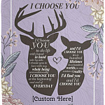 Personalized Deer Couple I Choose Blanket, White, Cozy Plush Fleece Blanket - 50x60 Personalized Deer Couple I Choose Blanket, White, Cozy Plush Fleece Blanket - 50x60
