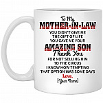 Personalized To My Mother In Mug, White, 11 oz. White Mug