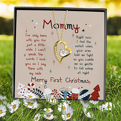 Mommy I've Only Been With You For Just A Little While Mom To Be Expecting Mom Forever Love Heart Pendant Necklace