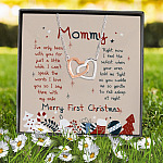 Mommy I've Only Been With You For Just A Little While Expecting Mom Interlocking Hearts Pendant Necklace