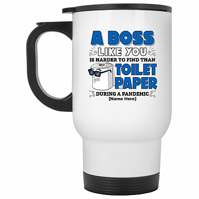 14 oz. White Travel Mug