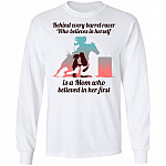 Behind Every Barrel Racer Who Believes, White, Long Sleeve