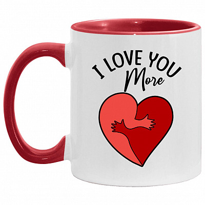 Heart Hands Mug, White/Red, 11 oz. Accent Mug