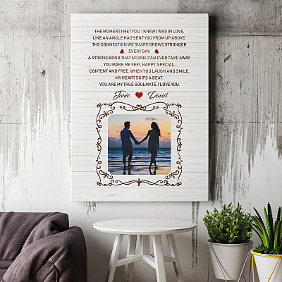 Alternative view of Custom Photo The Moment I Met You I Was in Love Gallery Wrapped Framed Canvas Prints - Unframed Poster