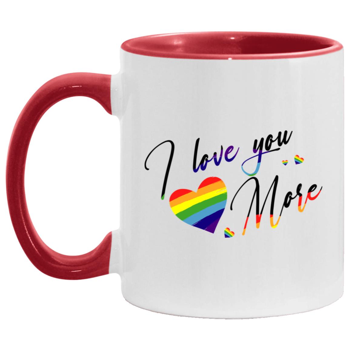 LGBT Heart Accent Mug, White/Red, 11 oz. Accent Mug