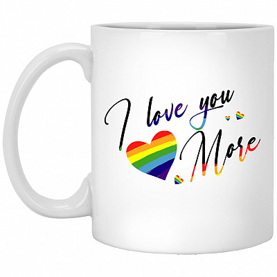 LGBT Heart Mug, White, 11 oz. White Mug