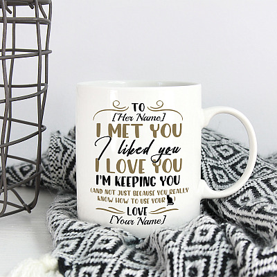 Alternative view of Personalized You Really Know How to Use Your Pussy Matching Mug- Beer Stein- Water Bottle- Color Changing Mug