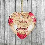Half Of My Heart Is In Heaven With My Angel Heart Ornament Keepsake - Memorial Sympathy Ornaments