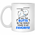 Personalized Butt Mug, White, 11 oz. White Mug