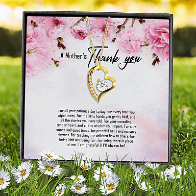 Babysitter A Mommy's Thank You For All Your Patience Day To Day Nanny Leaving Forever Love Heart Pendant Necklace