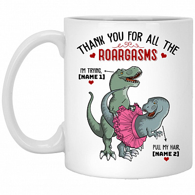 Personalized Thanks for All, White, 11 oz. White Mug