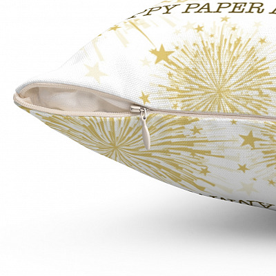 Alternative view of One Year Anniversary Throw Pillow - One Year Holy Sheet Happy Paper Anniversary Indoor Outdoor Cushion