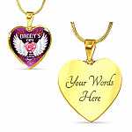 Daddy' Girl I Used To Be His Angel Now He's Mine Heart Pendant Necklace - In Memory Of Dad Memorial Necklace - Heart Luxury Necklace (Gold Plated)