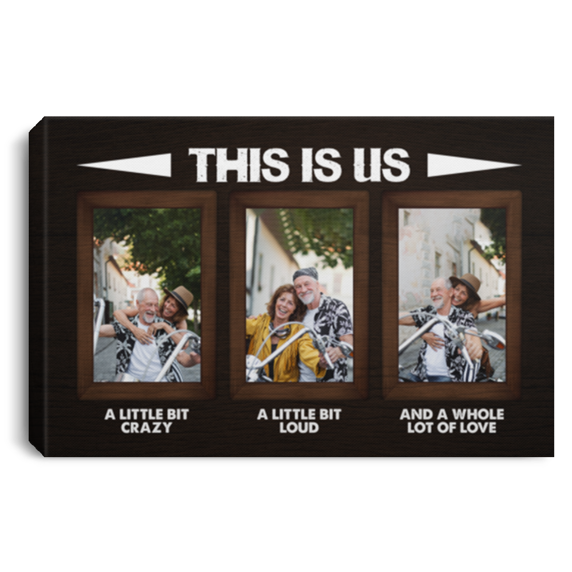 Personalized Photo This Is Us A Little Bit Crazy A Little Bit Loud Couple Biker Canvas Prints - Unframed Poster, White, 0.75'' Framed Canvas