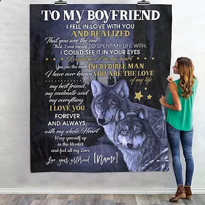 Personalized to My Boyfriend I Love You Forever Fleece Blanket - Sherpa Blanket - Woven Blanket