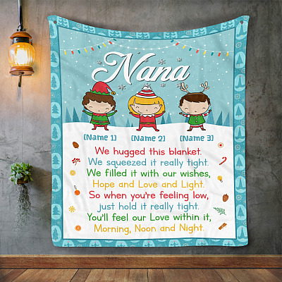 Alternative view of Personalized Nana Grandma Gift from Grandkids Fleece Blanket - Mink Sherpa Blanket