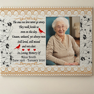 Alternative view of Personalized Custom Photo the One We Love Never Go Away Gallery Wrapped Framed Canvas Prints - Unframed Poster