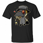 Cute Plague Doctor With Lantern T-Shirt, Black, Unisex T-Shirt