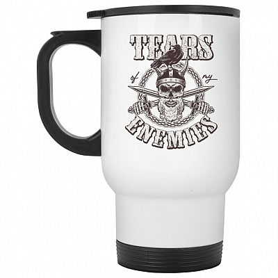 14 oz. White Travel Mug