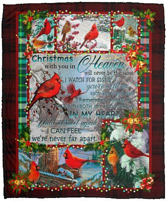 Christmas With You In Heaven, White, Cozy Plush Fleece Blanket - 50x60