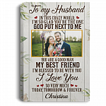 Personalized Photo Wife to My Husband in This Crazy World I'm so Glad Framed Canvas - Unframed Poster, White, 0.75'' Framed Canvas
