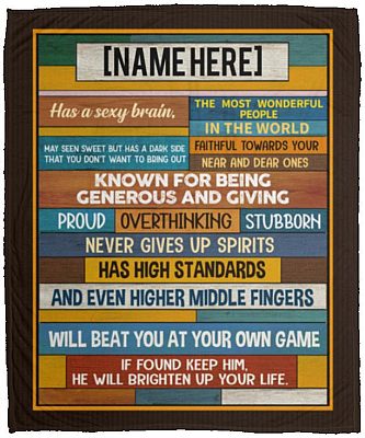 Personalized Has A Sexy Brain, White, Cozy Plush Fleece Blanket - 50x60