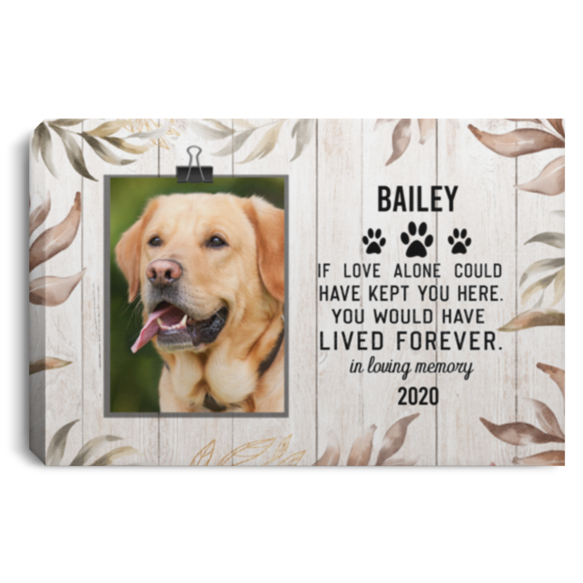 Personalized Photo If Love Alone Could Have Kept You Here You Would Have Lived Forever Framed Canvas - Unframed Poster, White, 0.75'' Framed Canvas