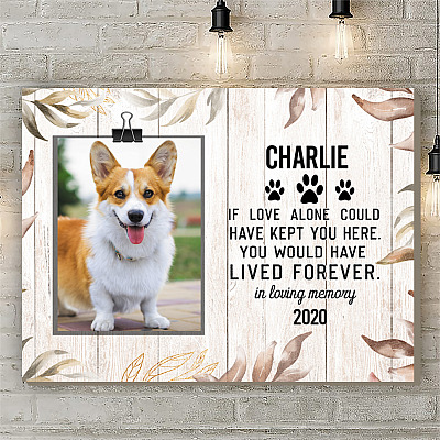 Alternative view of Personalized Photo If Love Alone Could Have Kept You Here You Would Have Lived Forever Framed Canvas - Unframed Poster