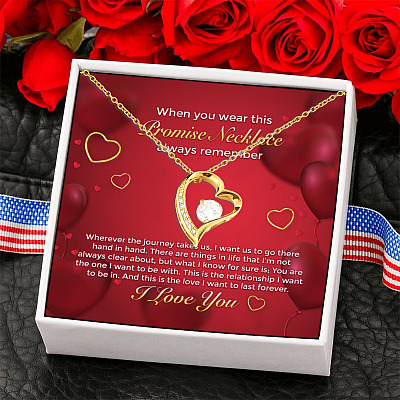 You Are the One I Want to Be with Go Hand in Hand Love Journey Forever Love Pendant Necklace