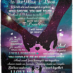 Personalized To The Man I Love Blanket, White, Cozy Plush Fleece Blanket - 50x60