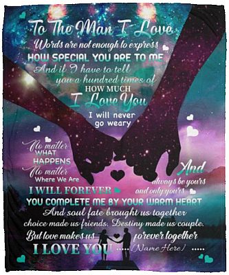 Personalized To The Man I Love Blanket, White, Cozy Plush Fleece Blanket - 50x60