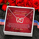 You Are the One I Want to Be with Go Hand in Hand Love Journey Interlocking Heart Pendant Necklace