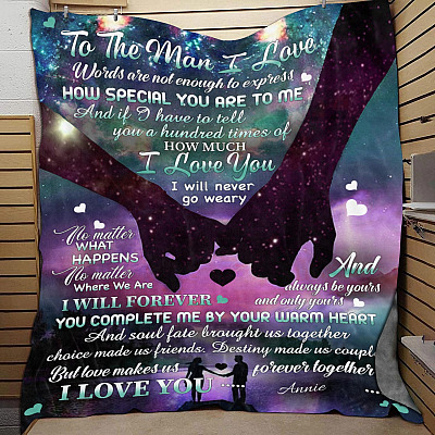 Alternative view of Personalized To The Man I Love Words Are Not Enough to Express How Special Fleece Blanket - Mink Blanket