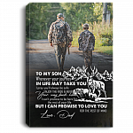 Deer Hunting To My Son Whenever Your Journey In Life Gallery Wrapped Framed Canvas Prints - Unframed Poster, White, 0.75'' Framed Canvas