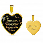 Dear Wife I Just Wanted To Tell You You Mean The World To Me You Are The Most Heart Pendant Necklace - Heart Luxury Necklace (Gold Plated)