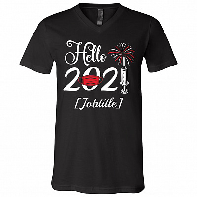 Personalized 2021 Tshirt, Black, V-Neck T-Shirt