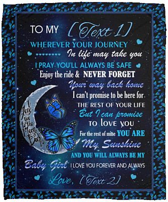 Personalized To My Daughter Blanket, White, Cozy Plush Fleece Blanket - 50x60