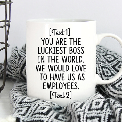 Alternative view of Personalized You Are The Luckiest Boss In The World Custom Text Ceramic Coffee Mug - Gift For Boss